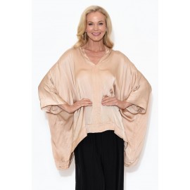 Champagne Silk Drape Top