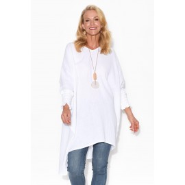 White Cotton Drape Tunic