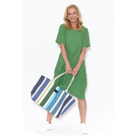 Green Cotton Pocket Dress